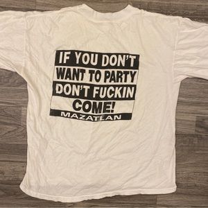 ‘90s VTG Mazatlan Party T-Shirt XL Measurement Good Condition White Trueno
